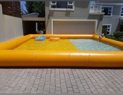 Large yellow 8 metre by 8 metre water activity